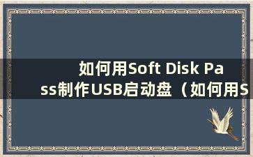 如何用Soft Disk Pass制作USB启动盘（如何用Soft Disk Pass制作USB启动盘后重装系统）